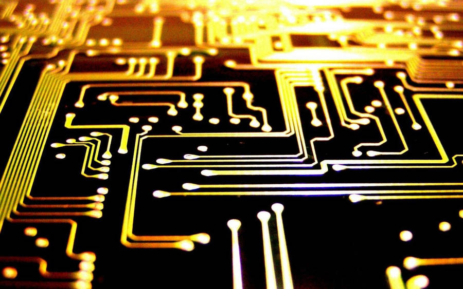 Golden Circuit Board Wallpaper