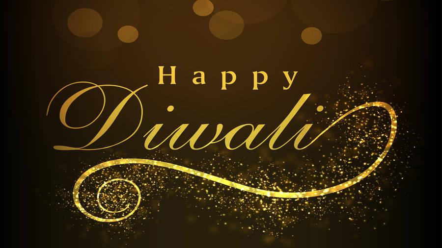 Golden Diwali Text Wallpaper