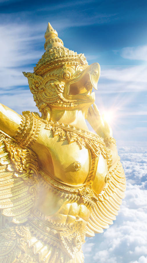 Golden Garuda Soaring In The Sky Wallpaper