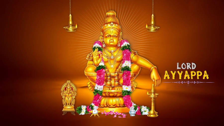 Golden Lord Ayyappan Wallpaper