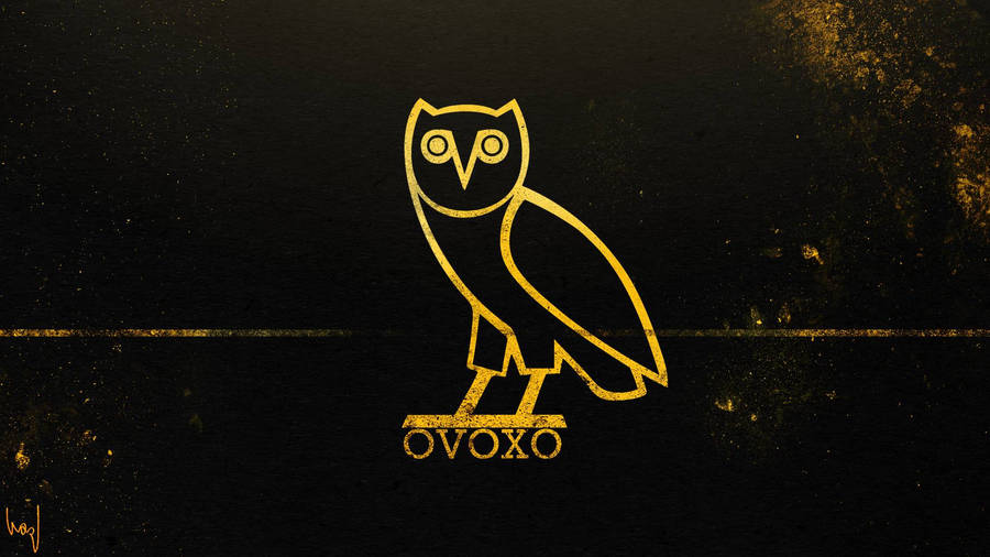 Golden O V O Owl Logo Wallpaper