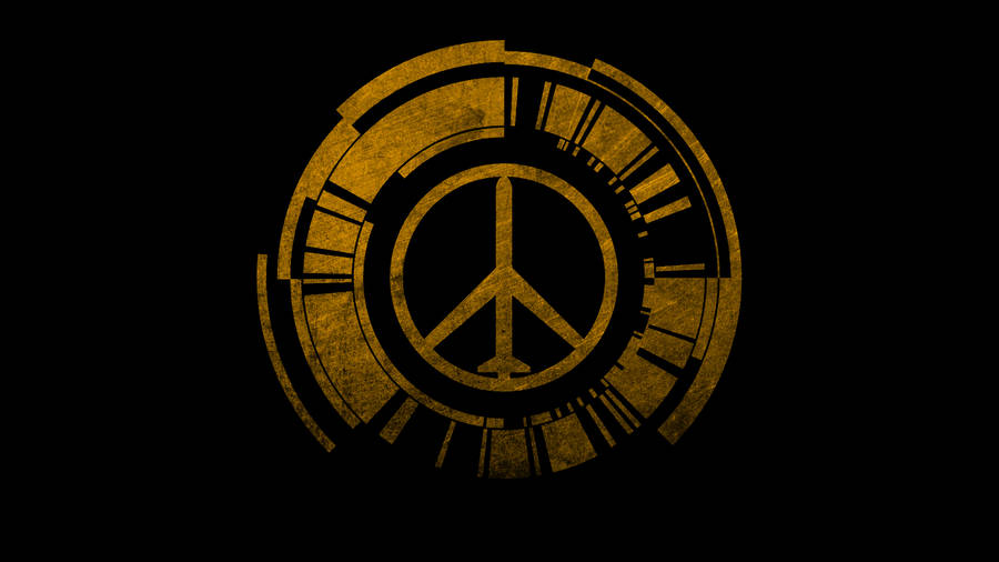 Golden Plane Peace Symbol Wallpaper