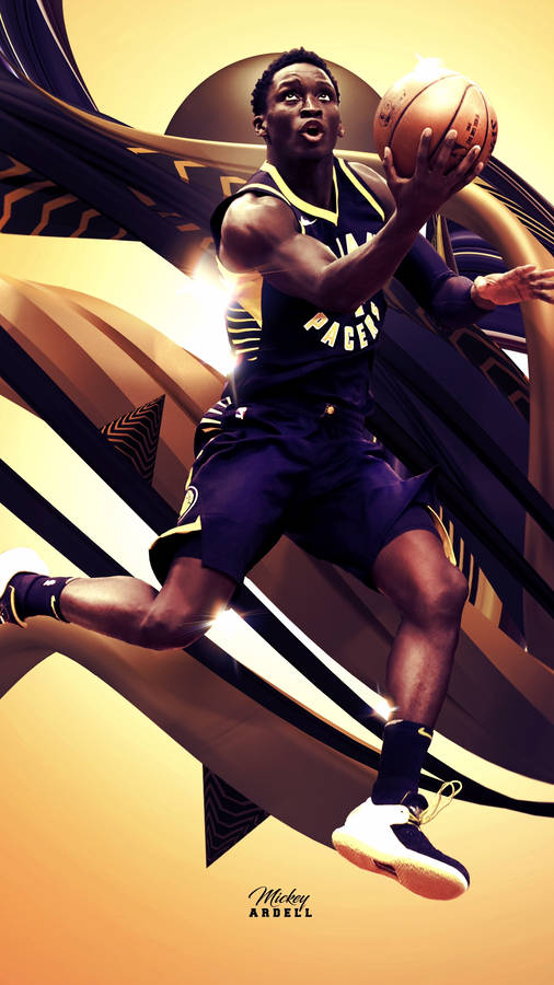 Golden Poster Of Star Victor Oladipo Wallpaper