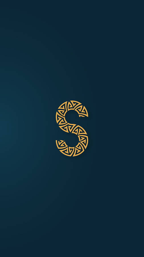 Golden S Letter In Dark Blue Wallpaper