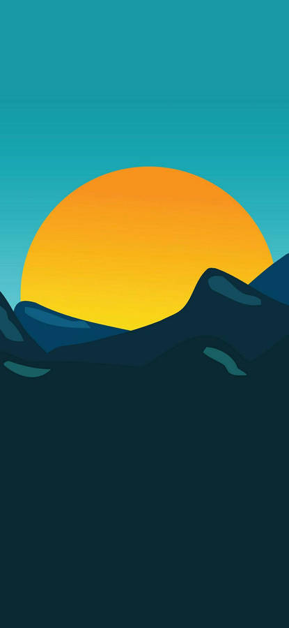 Golden Sun Minimalist Android Wallpaper