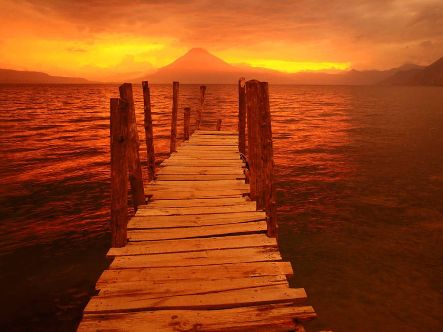 Golden Sunset Guatemala Wallpaper