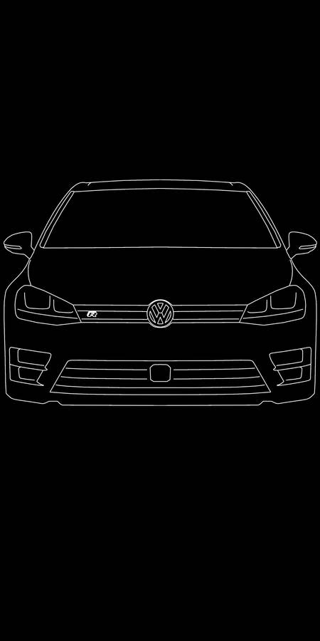 Golf R Volkswagen Minimalist Black Phone Wallpaper