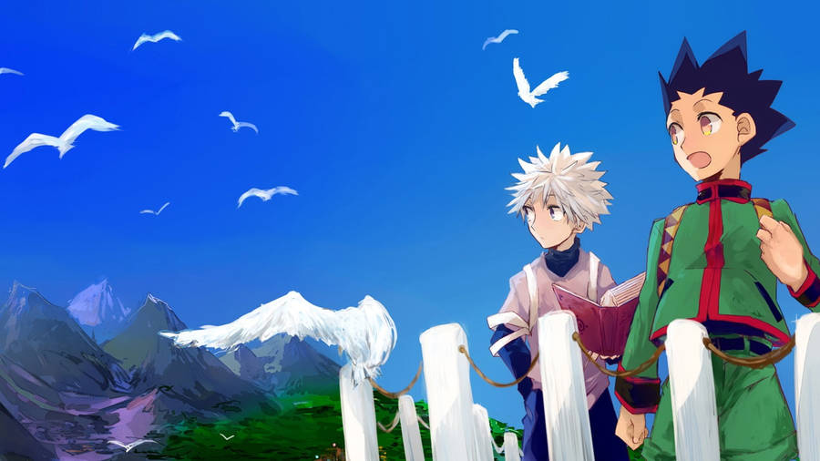 Gon And Killua Outdoors Wallpaper