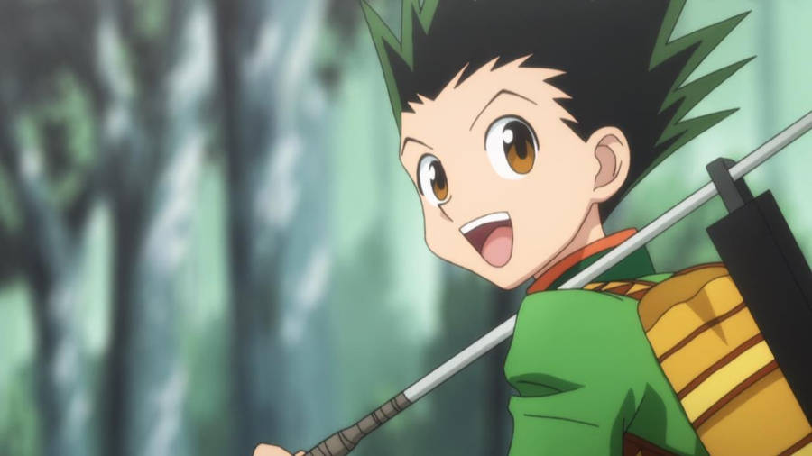 Gon Freecss Holding Rod Wallpaper