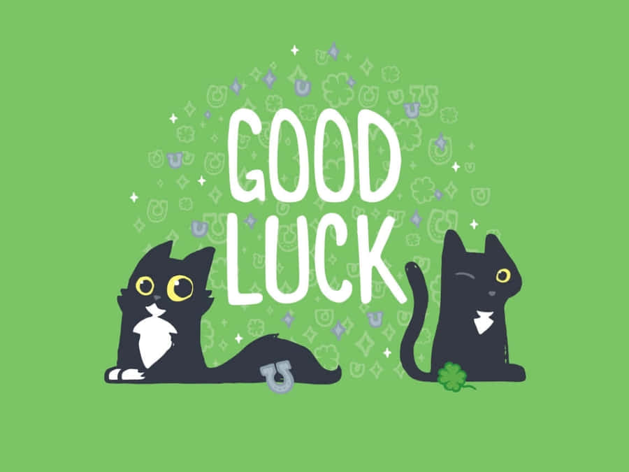 Good Luck Catsand Clover Wallpaper