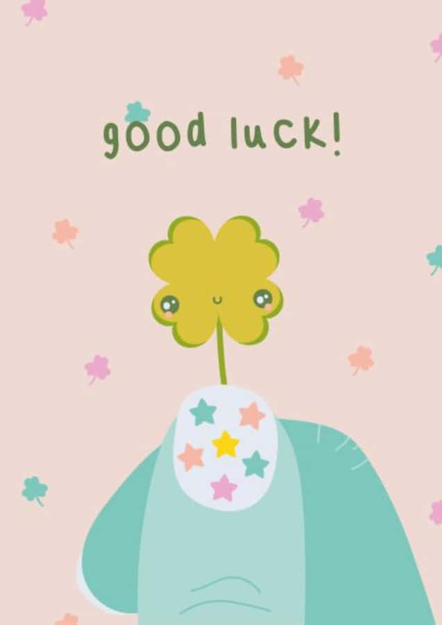 Good Luck Elephantand Clover Wallpaper