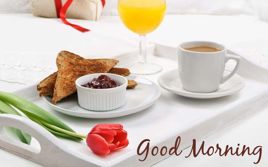 Good Morning Friday Breakfast Setup Wallpaper