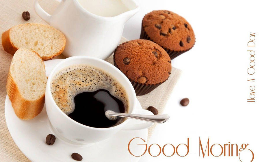 Good Morning Hd With Muffins Wallpaper