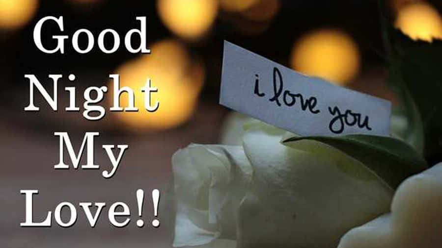 Good Night My Love Romantic Message Wallpaper