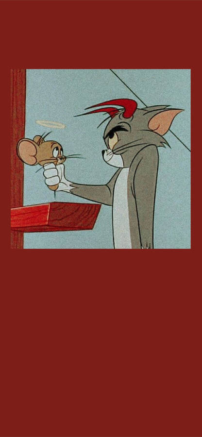 Good Vs Evil Tom And Jerry Aesthetic Wallpaper