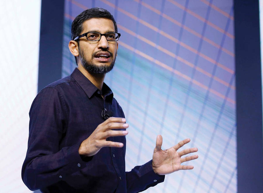 Google Ceo Sundar Pichai Conference Wallpaper