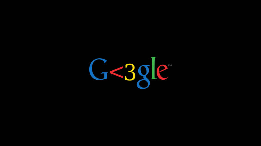 Google Heart Sign Black Wallpaper