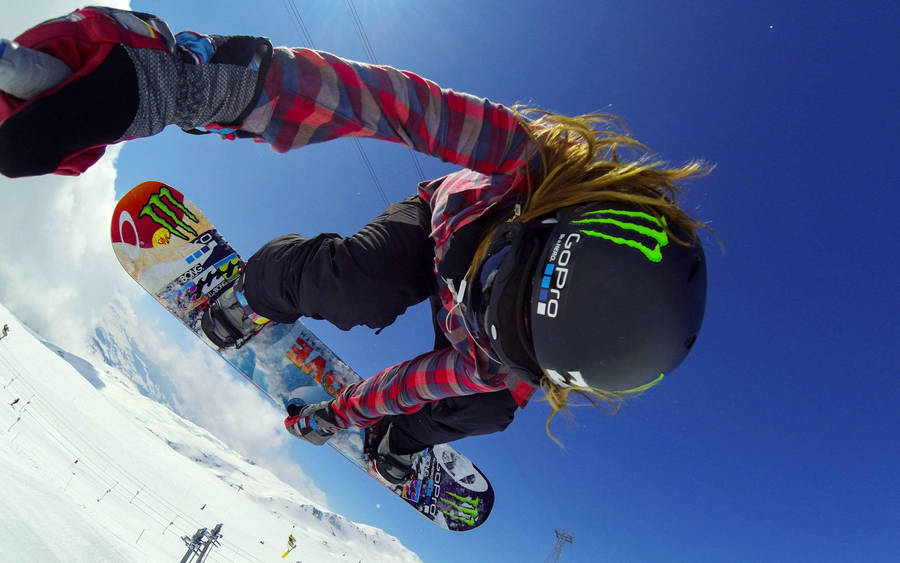 Gopro Snowboarding Action Shot Wallpaper