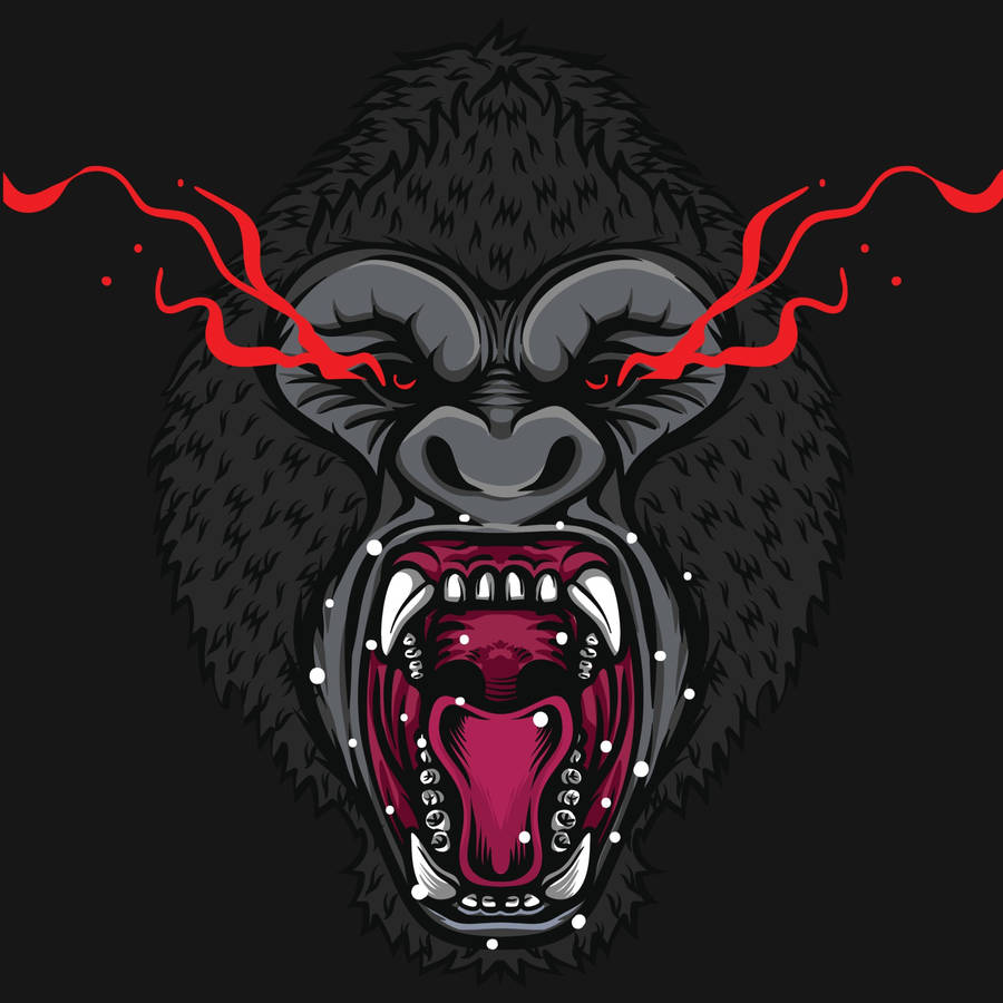 Gorilla Bleeding Eyes Art Wallpaper