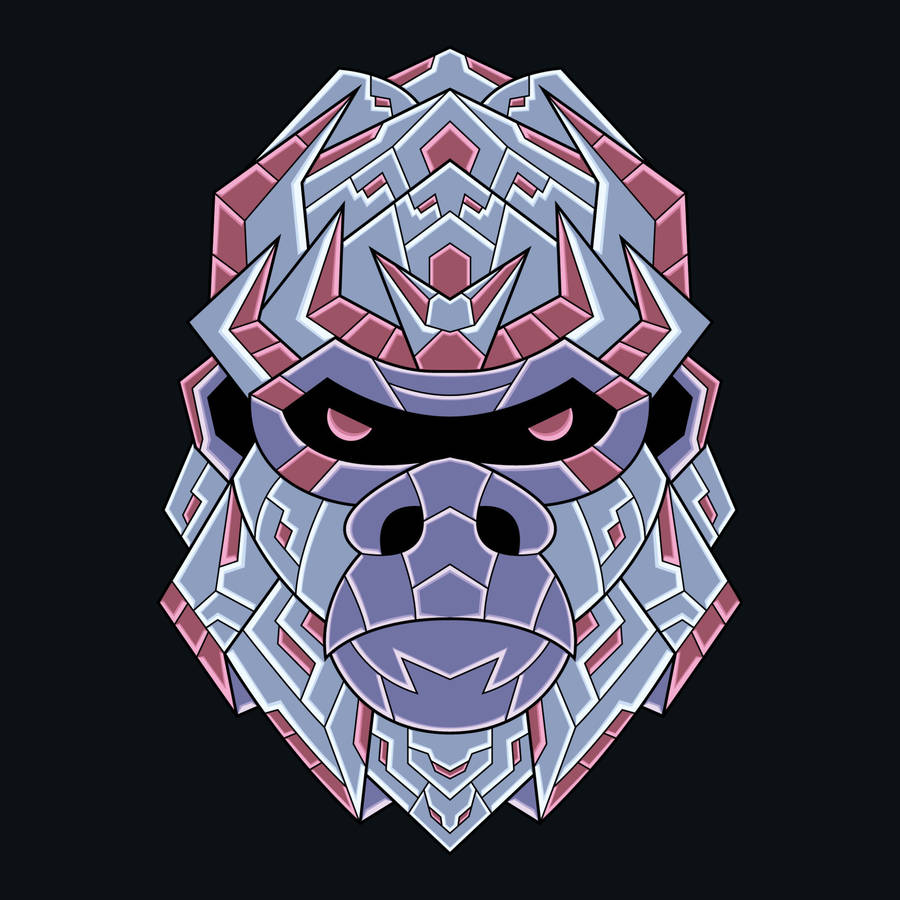Gorilla Pastel Polygon Art Wallpaper