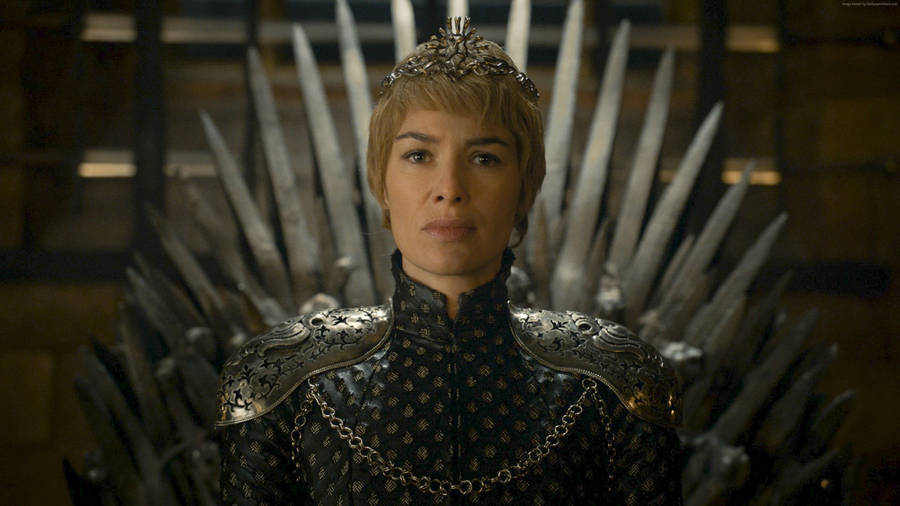 Got Cersei Lannister Iron Throne Scene Wallpaper