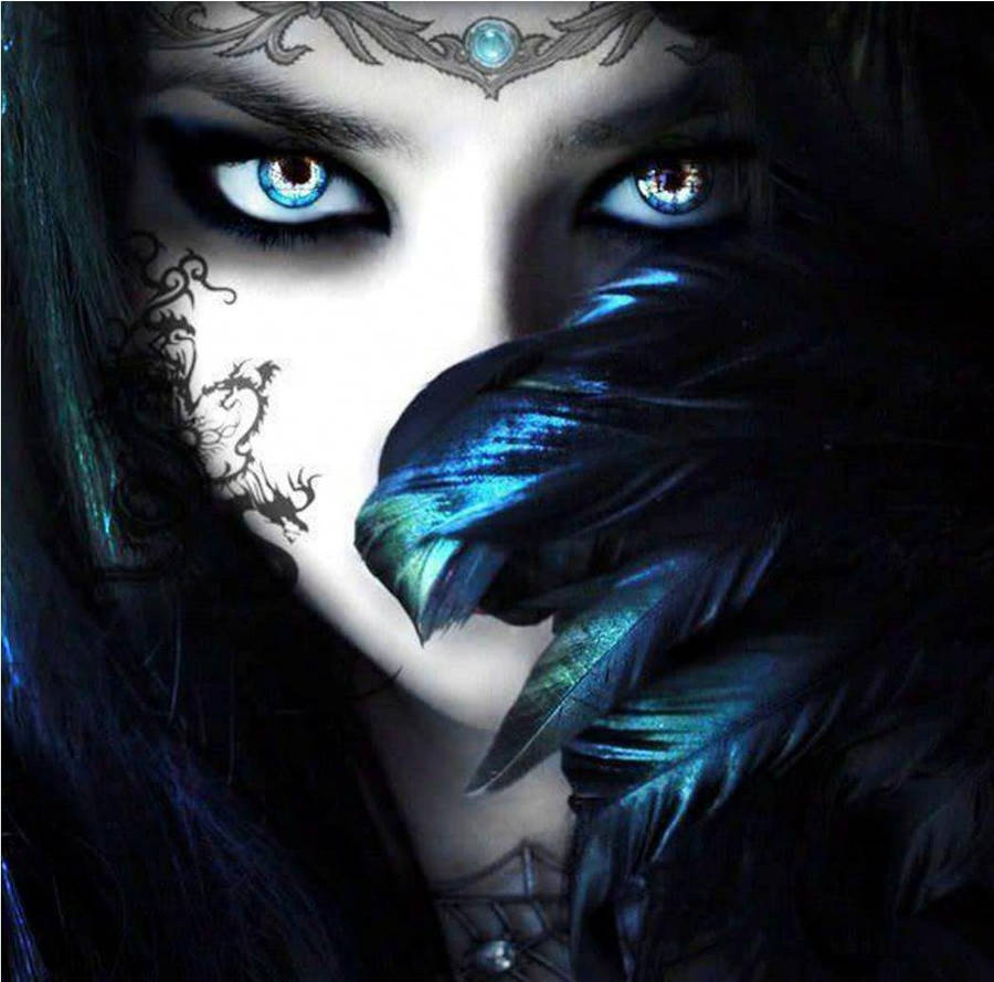 Goth Girl Blue Eyes Pfp Wallpaper