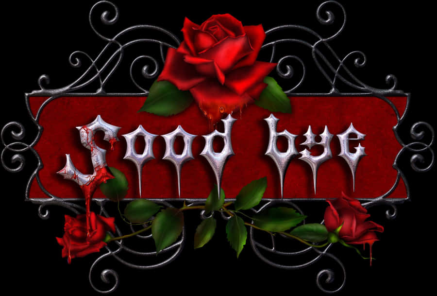 Gothic Goodbye Rose Design Wallpaper