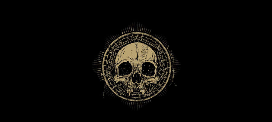 Gothic Skull Symbol Dark Background Wallpaper