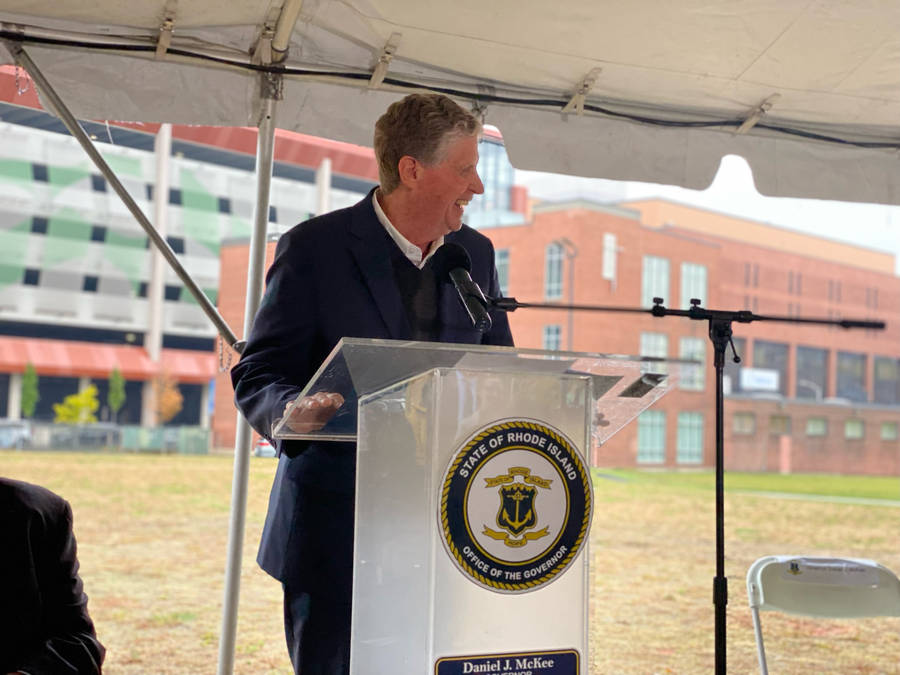 Governor Dan Mckee At Brown University Wallpaper