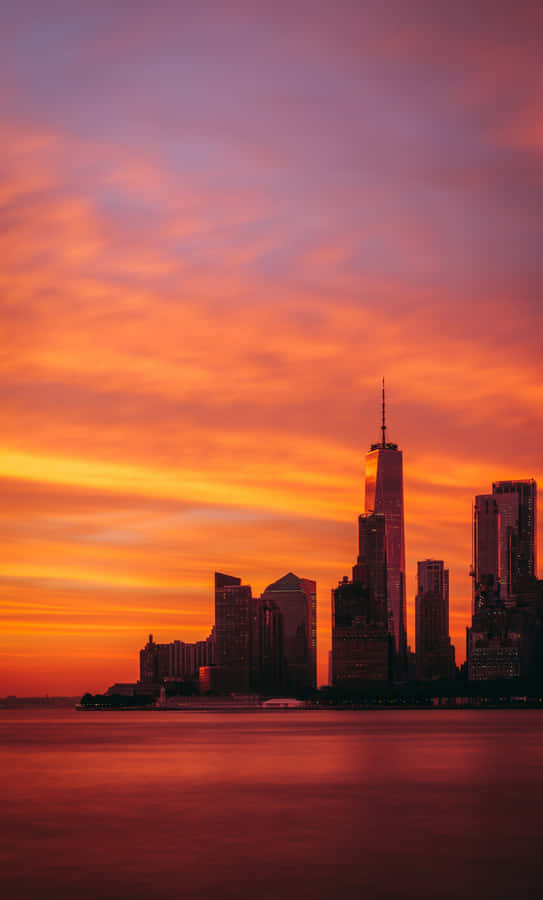 Gradient City Sunset Iphone Wallpaper