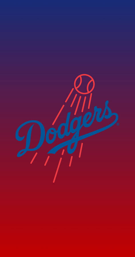 Gradient Red Dodgers Logo Wallpaper