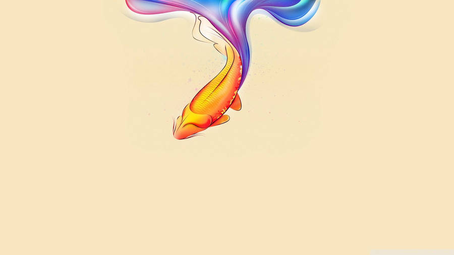 Gradient-tailed Goldfish Art Wallpaper