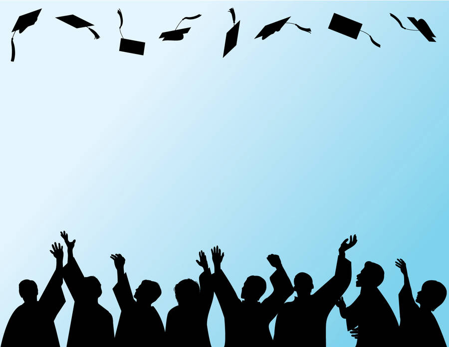 Graduation Hat Toss Celebration Wallpaper