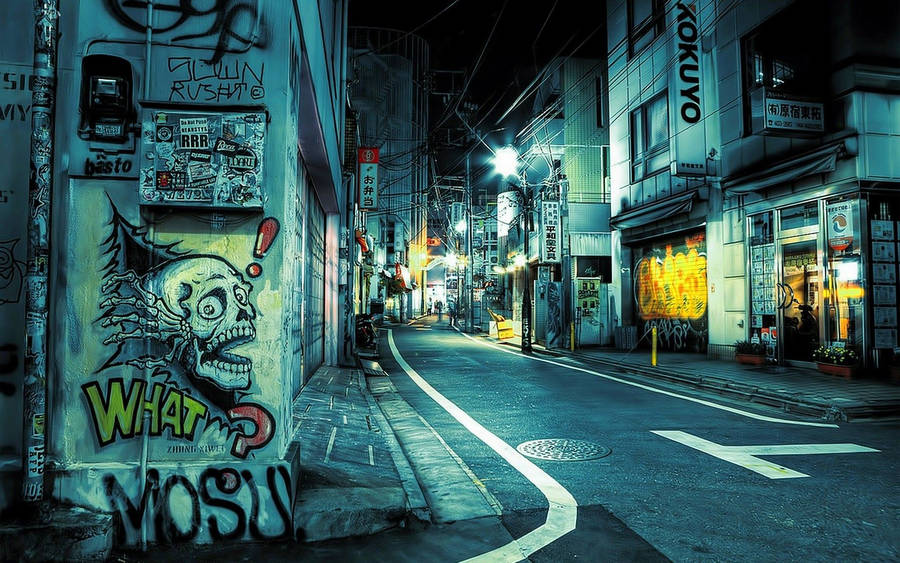 Graffiti In Tokyo Street Wallpaper
