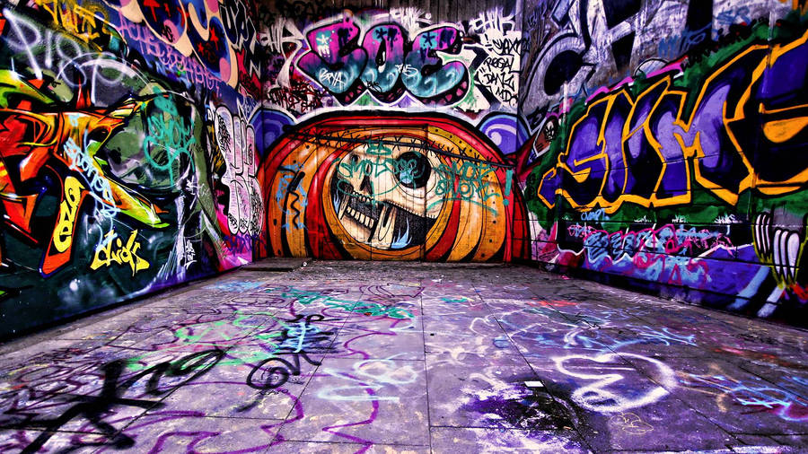 Graffiti On Walls And Floors Wallpaper