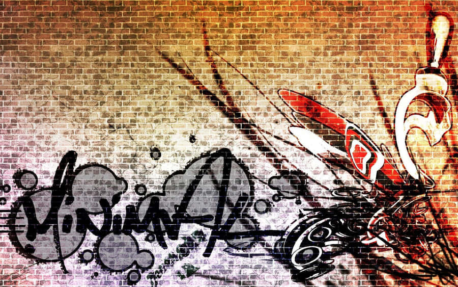 Graffiti Wall Art With Abstract Doodles Wallpaper