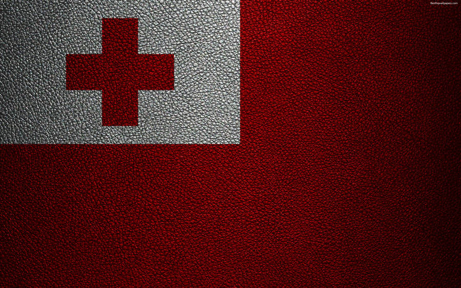 Grainy Tonga Flag Wallpaper