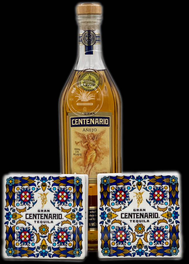 Grand Centenario Tequila Añejo With Ceramic Tile Coaster Wallpaper