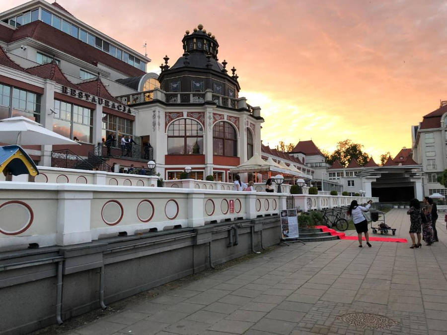 Grand Hotel Near The Crooked House Wallpaper