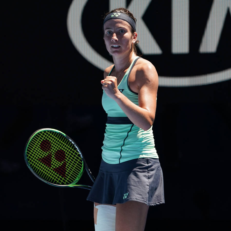 Grand Slam Player Anastasija Sevastova In Action Wallpaper