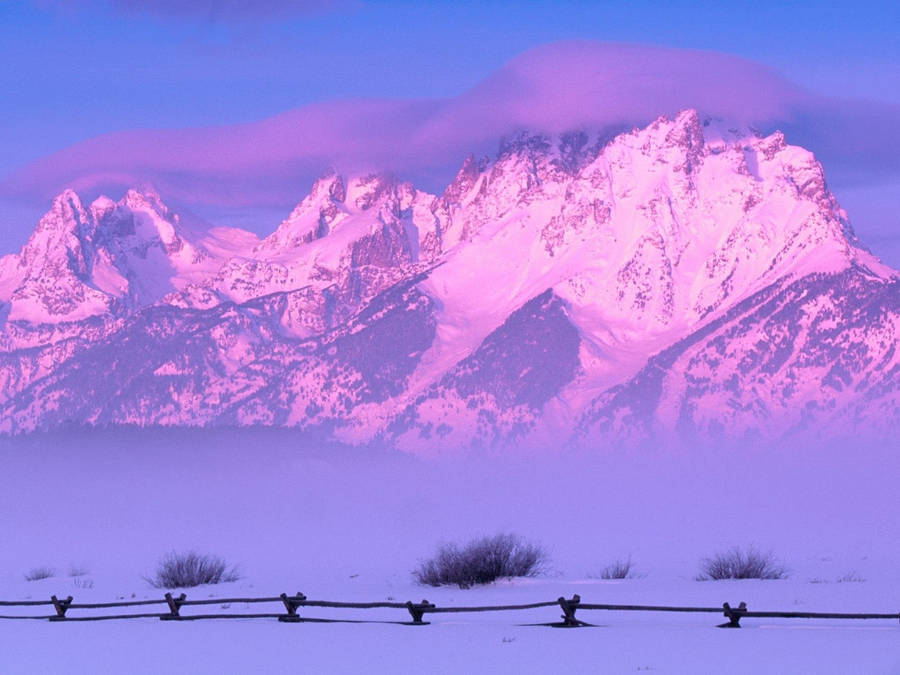 Grand Teton National Purple Sky Wallpaper