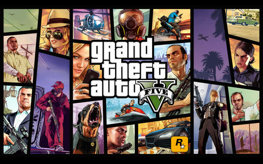 Grand Theft Auto 5 On A Desktop Computer Wallpaper