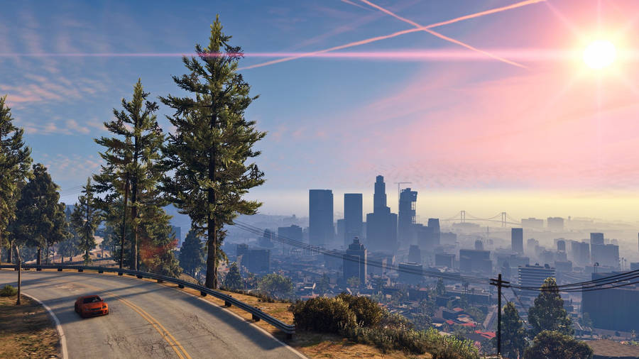 Grand Theft Auto V Driving On Hillside Wallpaper