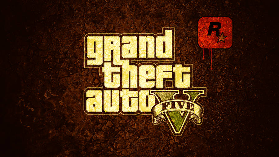 Grand Theft Auto V On Brown Background Wallpaper