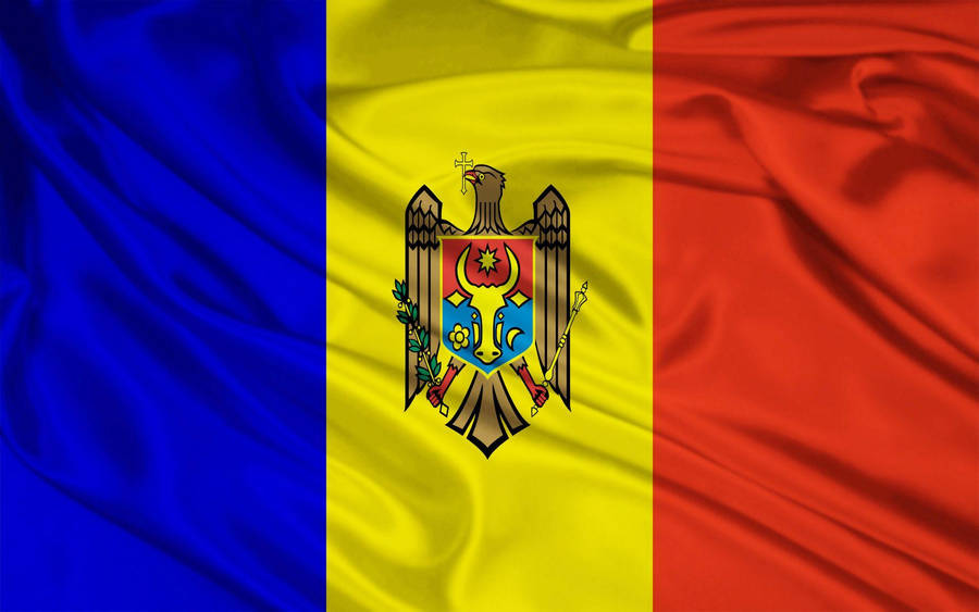 Grandeur Display Of Moldova's National Flag Wallpaper