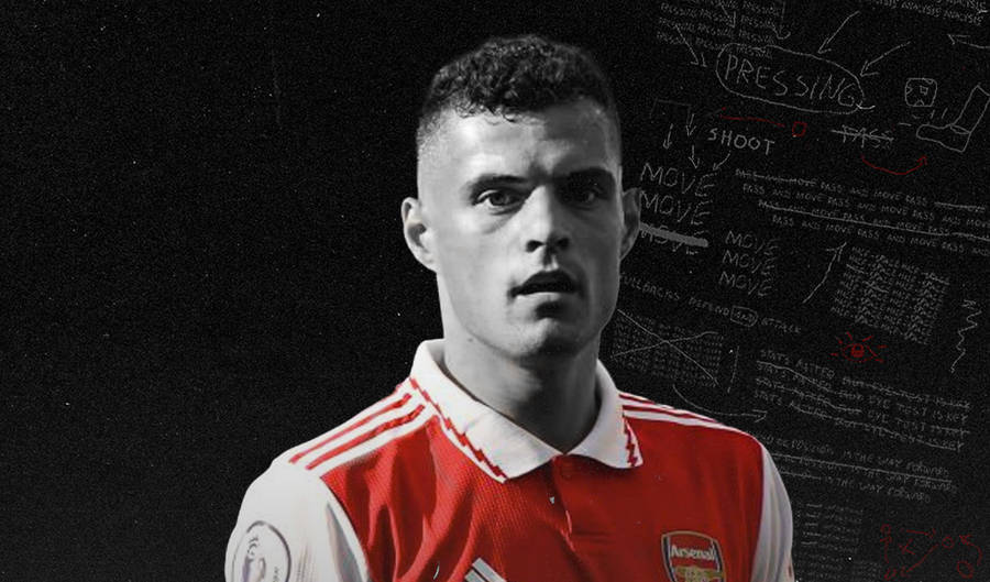 Granit Xhaka In Black Background Wallpaper