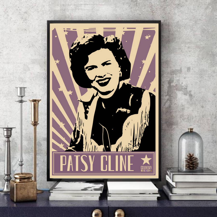 Graphic Art Frame Patsy Cline Wallpaper