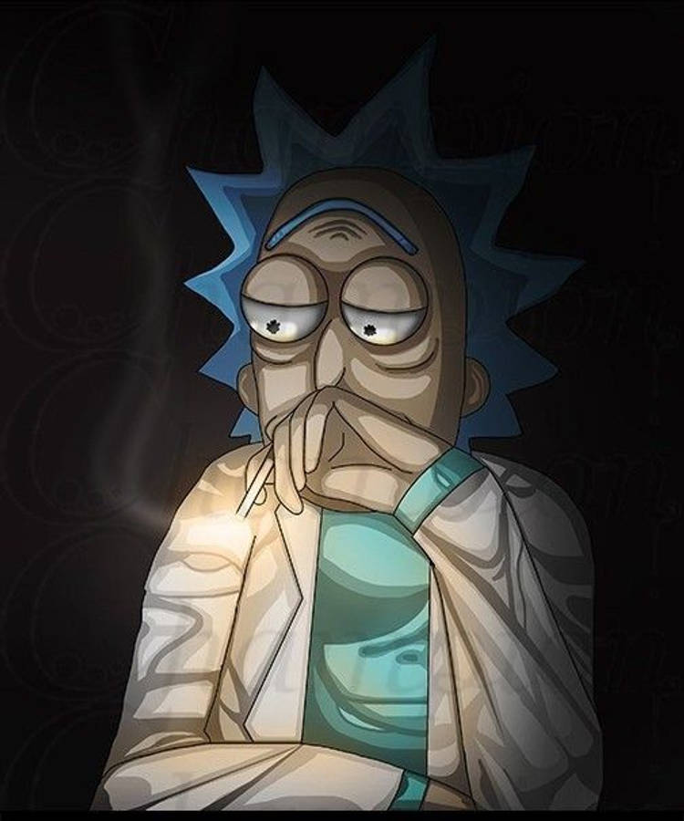 Graphic Art Of Rick Sanchez Sad Wallpaper