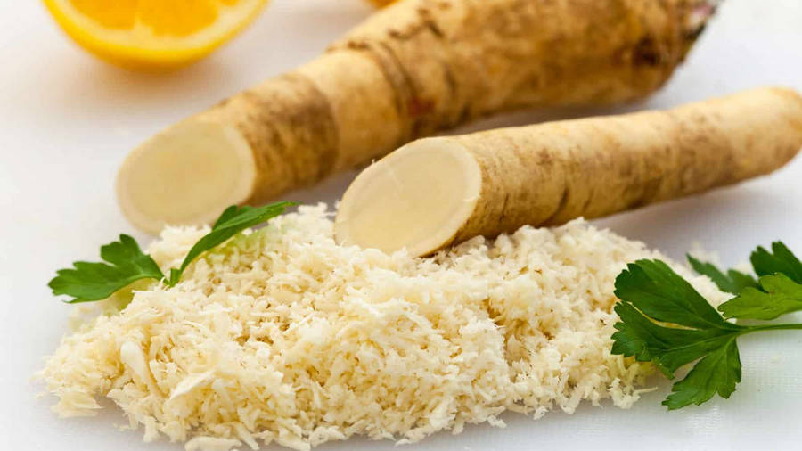 Grated Horseradish With Orange Wallpaper