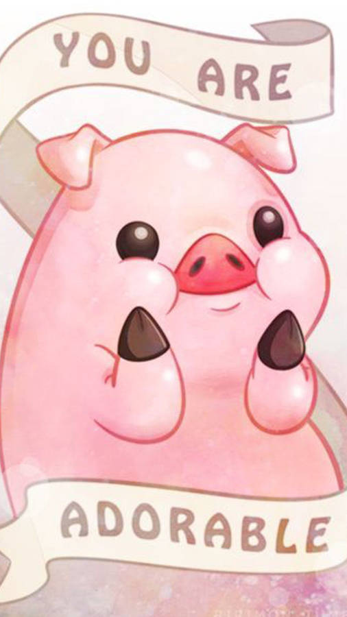 Gravity Falls Waddles Cartoon Phone Wallpaper